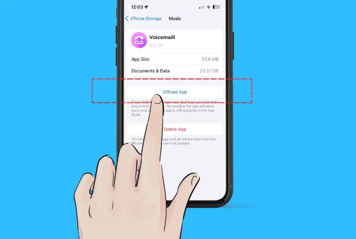 remove temporary files on your voicemail app