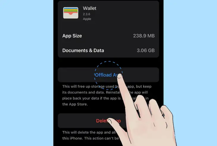 offload the “wallet” application