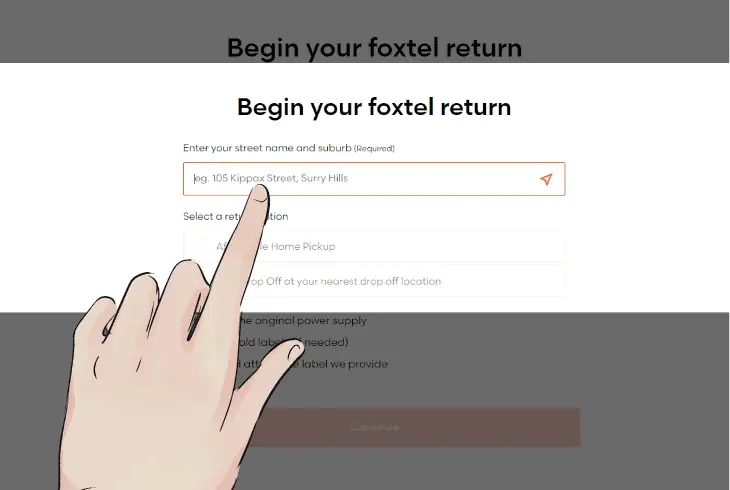 begin the foxtel return process