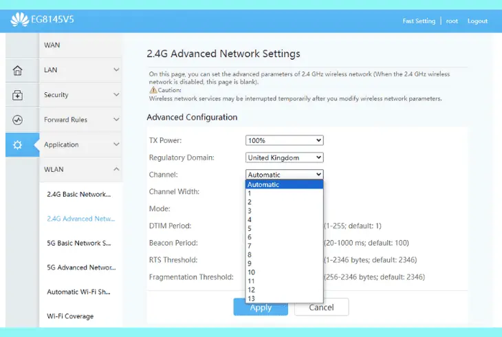 switch the wireless network channel