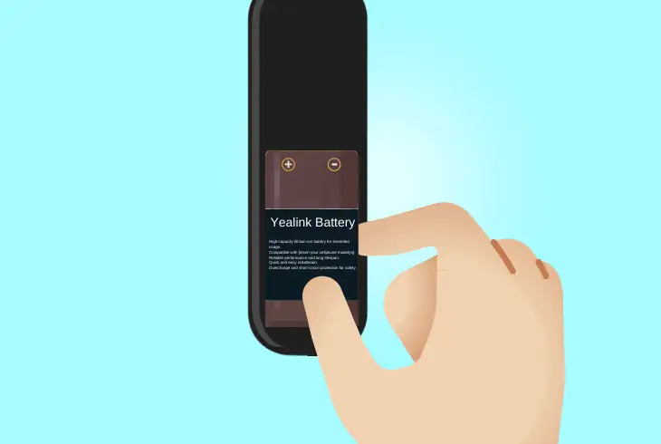 reinsert yealink’s battery (handset phone)