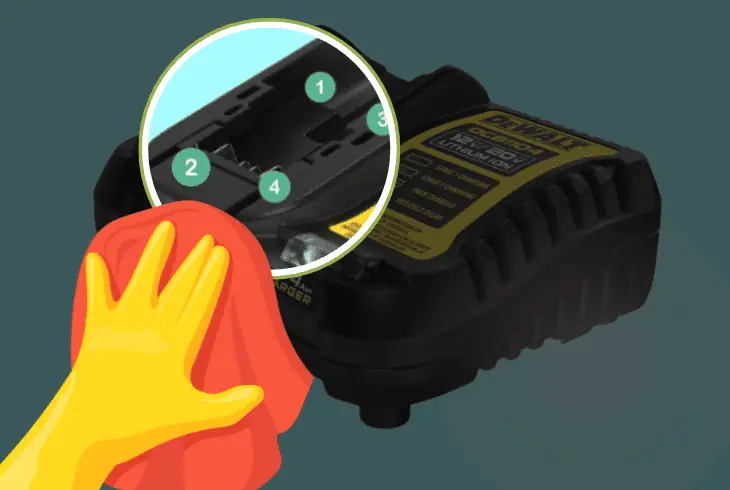 how to clean dewalt charging surface