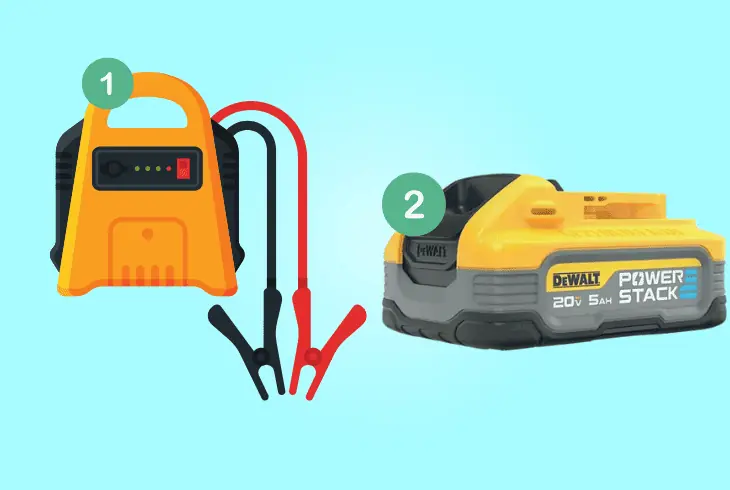 jump-start the dewalt battery (advanced)
