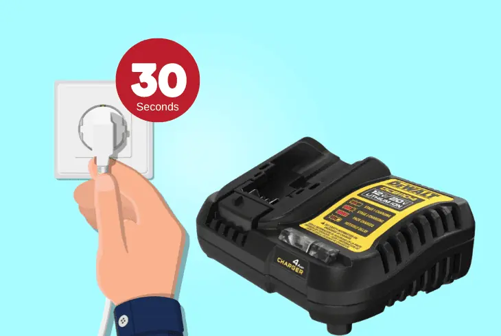 power cycle the dewalt charger