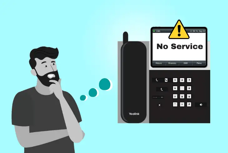 why yealink phone says no service