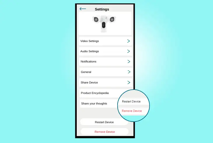 restart via eufy security app