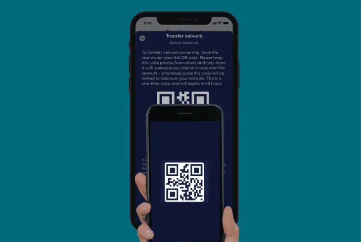 receiving network transfer (via qr code)