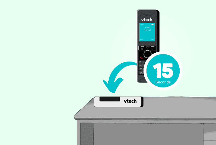 re-cradle the vtech handset